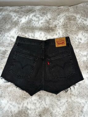 Lewis High-Rise Black Denim Cutoff Shorts